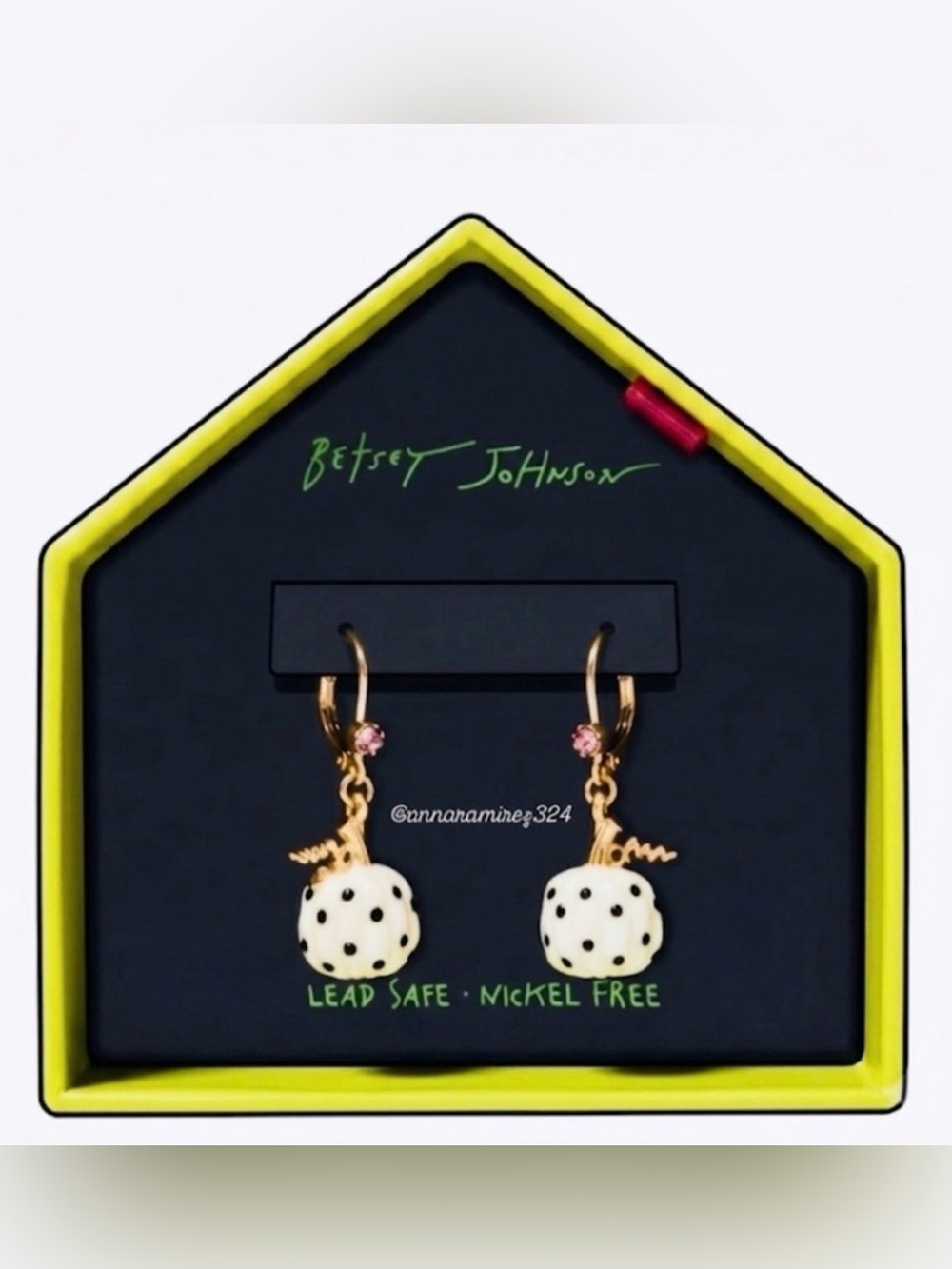 NEW with gift box Betsey Johnson polka dot pumpkin earrings